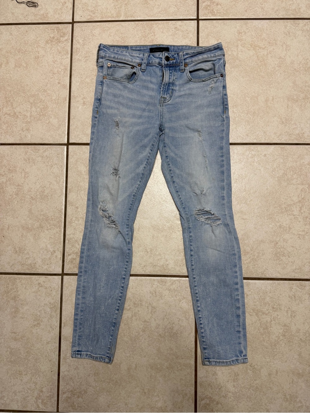 Aéropostale Men’s Super Skinny Light Wash Distressed Jeans 30/30